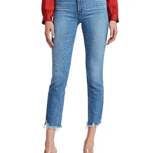 PAIGE Cindy High-Rise Distress Ankle Jeans