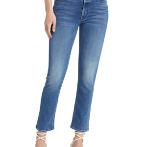MOTHER The Dazzler Mid-Rise Straight-Leg Ankle Jeans