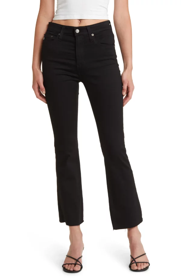 AG Farrah Raw Hem High Waist Ankle Bootcut Jeans