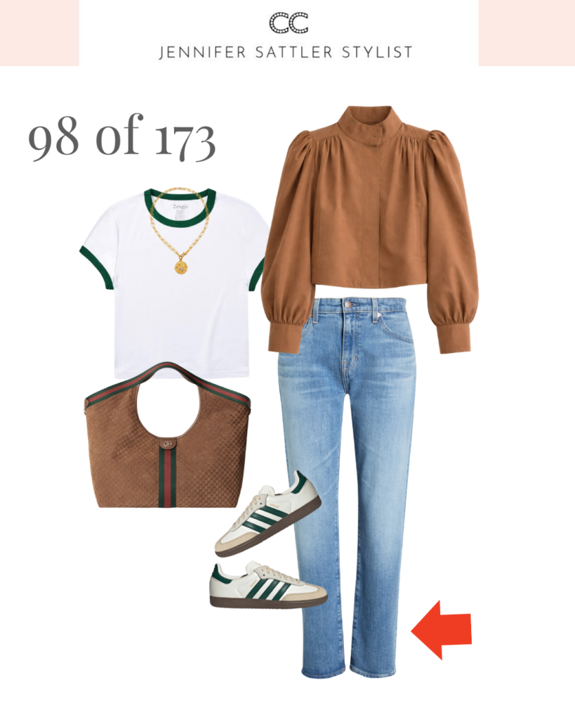 Low-rise jeans over 40 styled with the Nordstrom 6 May Drop